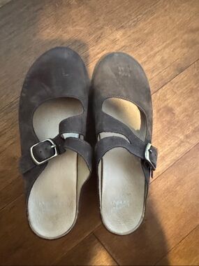 Dansko Brown Mary Jane Buckle Clog Mules
